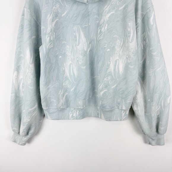 Abercrombie & Fitch Hoodie Women's Blue Marbled Soft Loungewear Sweatshirt - Picture 7 of 16
